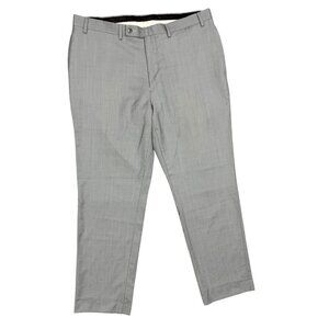 Mens Light Grey Dress Pants Wool Trousers 34x30